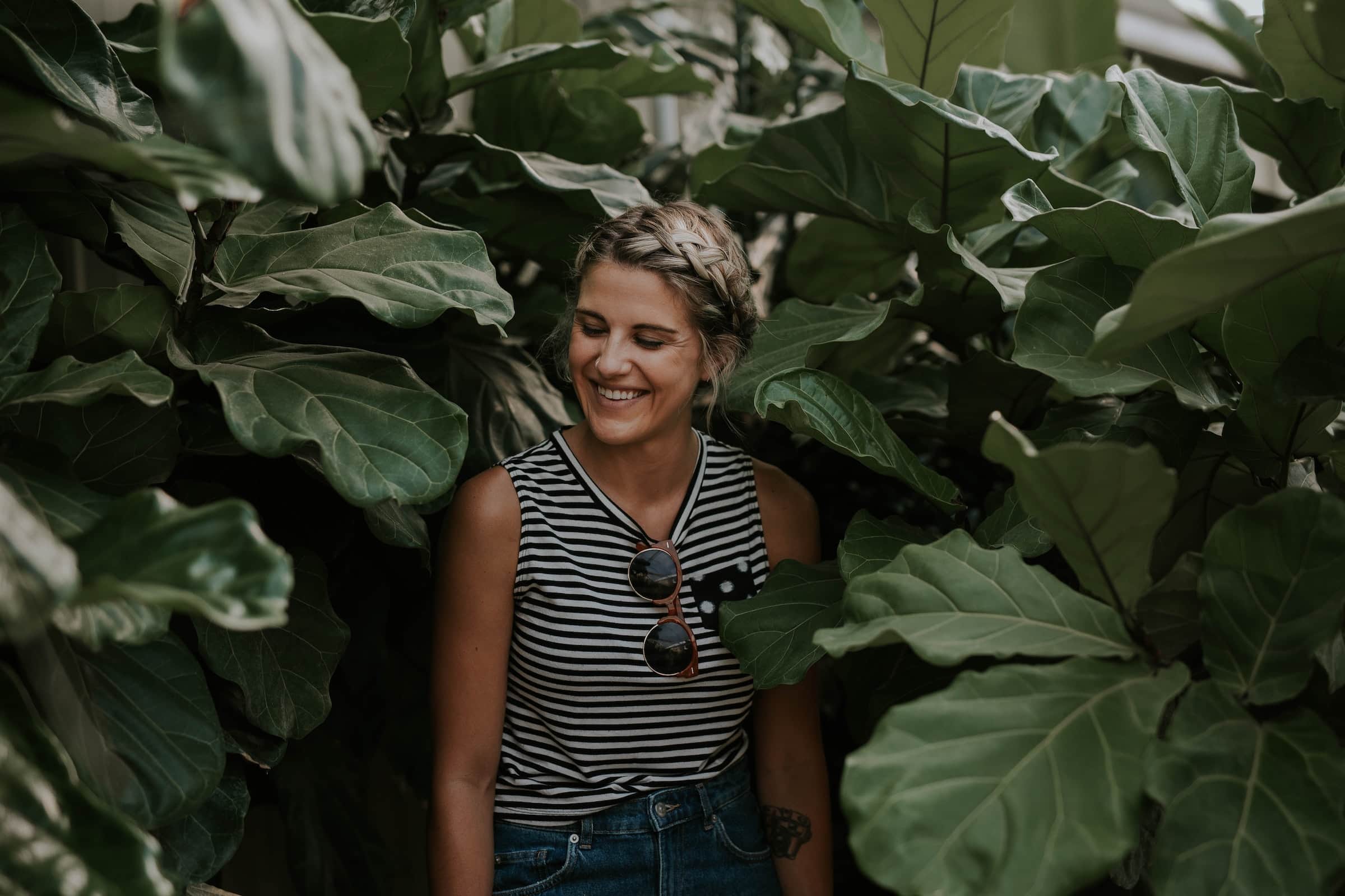 Person with plants