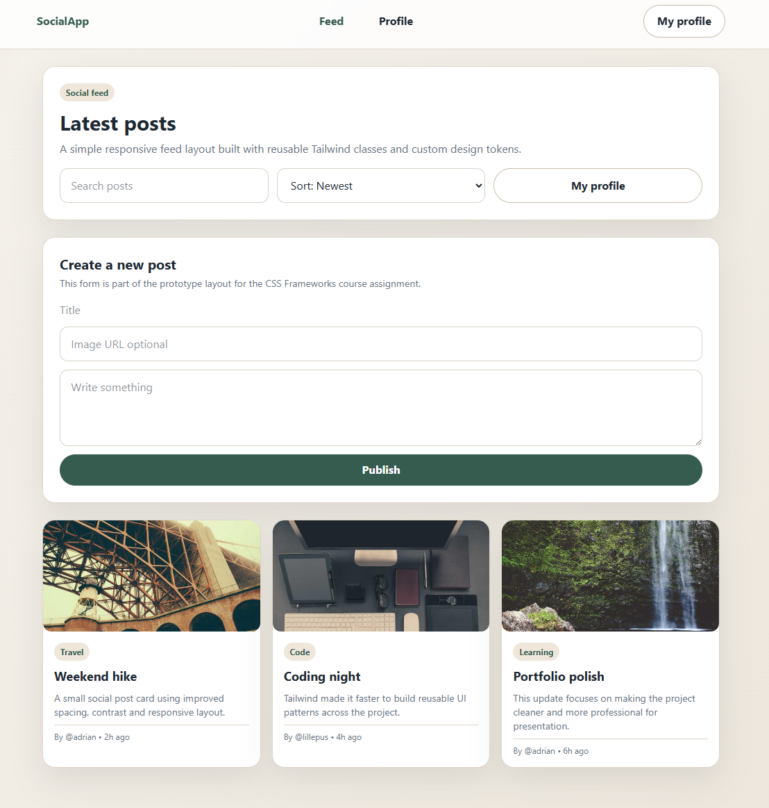 Screenshot of the JavaScript Frameworks online store project